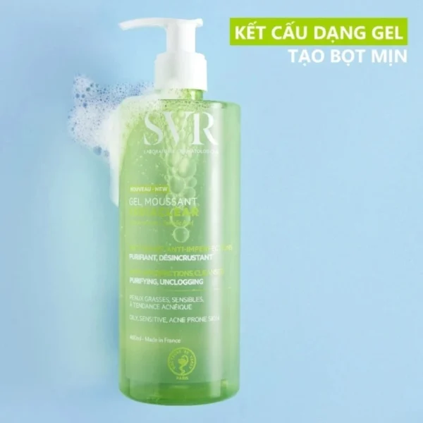 Kết cấu sữa rửa mặt SVR