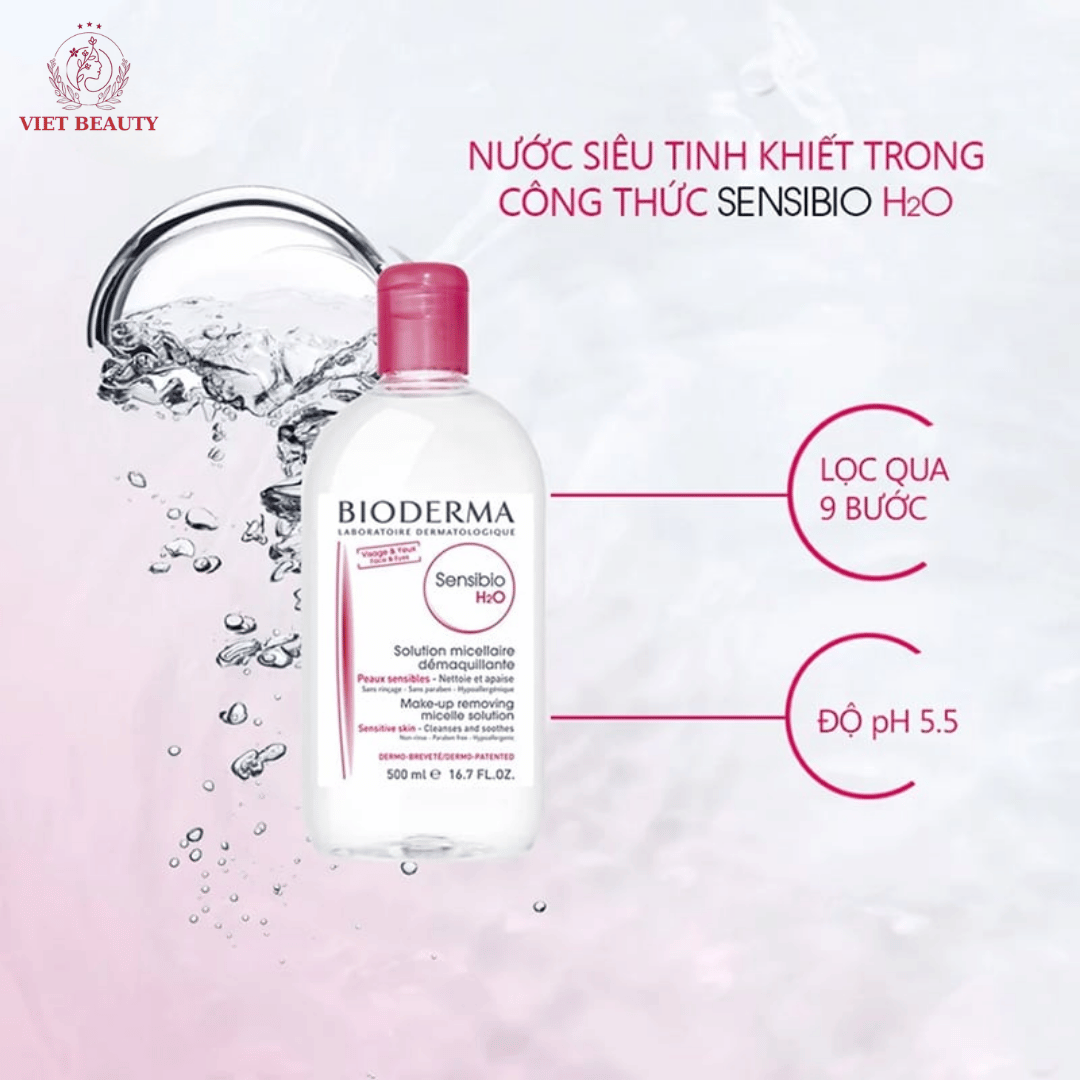 Nuoc-tay-trang-Bioderma-danh-cho-da-nhay-cam Nước Tẩy Trang Bioderma Hồng Dành Cho Da Nhạy Cảm