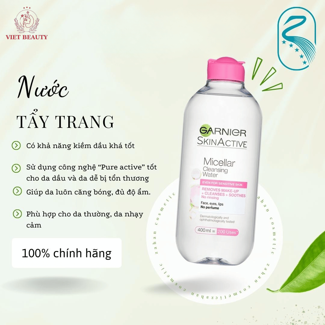 Nuoc-tay-trang-Garnier-Hong Nước Tẩy Trang Ganier Hồng