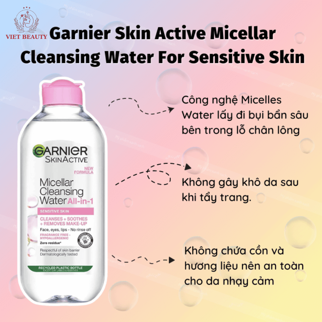 Nuoc-tay-trang-Garnier-Hong Nước Tẩy Trang Ganier Hồng